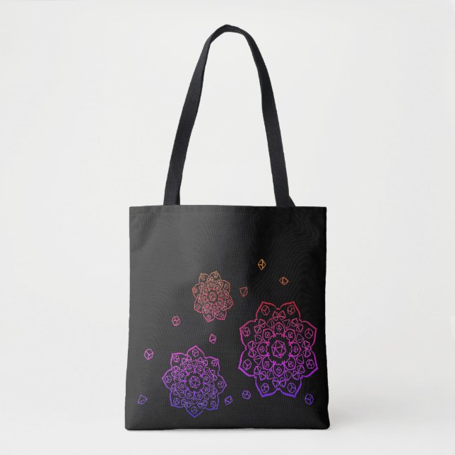 Tote Bag Dice Arc-en-ciel Mandala Fourre-tout (Devant)