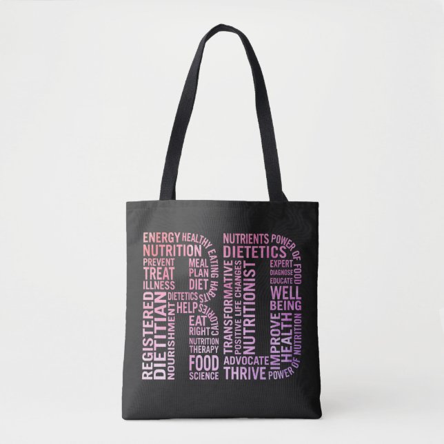 Tote Bag Diététiste nutritionniste agréé RD (Devant)