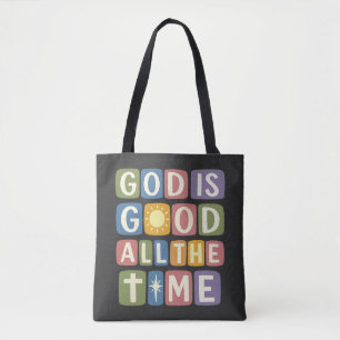 Tote Bag Dieu est bon tout le temps Retro foi