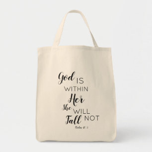 Tote Bag Dieu est en elle et ne tombera pas