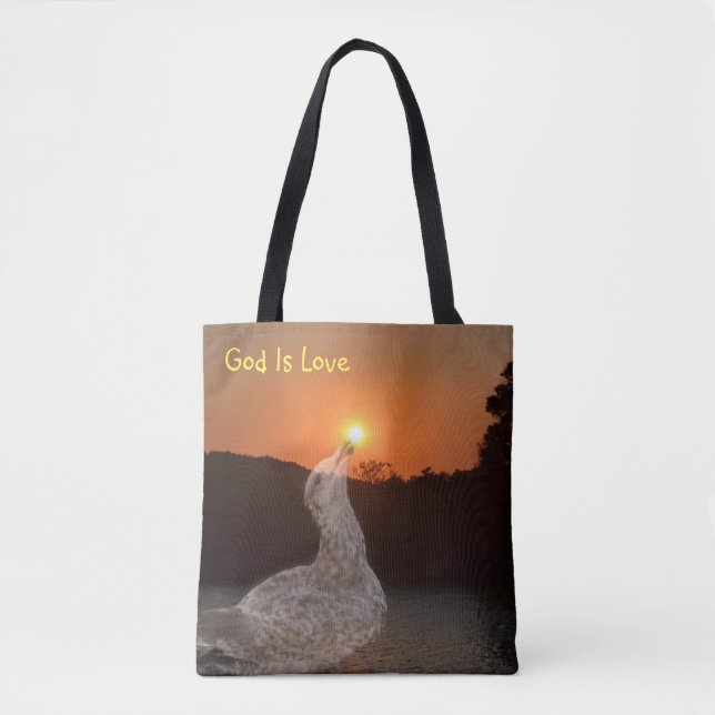 Tote Bag Dieu est l'amour coucher de soleil (Devant)