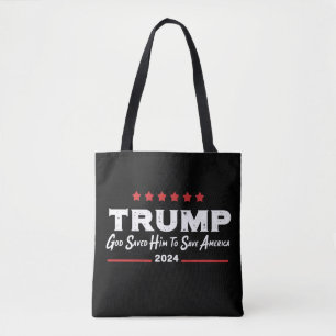 Tote Bag Dieu l'a sauvé pour sauver l'Amérique Trump 47