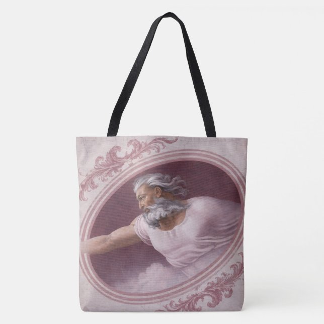 Tote Bag Dieu le Père Classique Cadre Renaissance Rose (Devant)