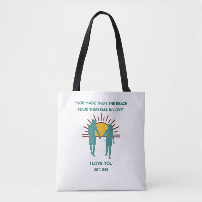 Tote Bag Dieu les a faits Amour de plage Luxe  (Devant)