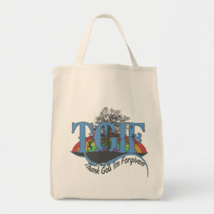 Tote Bag Dieu merci, je suis pardonné au TGIF