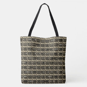 Tote Bag Différentes formes brunes, rayées ou rayées