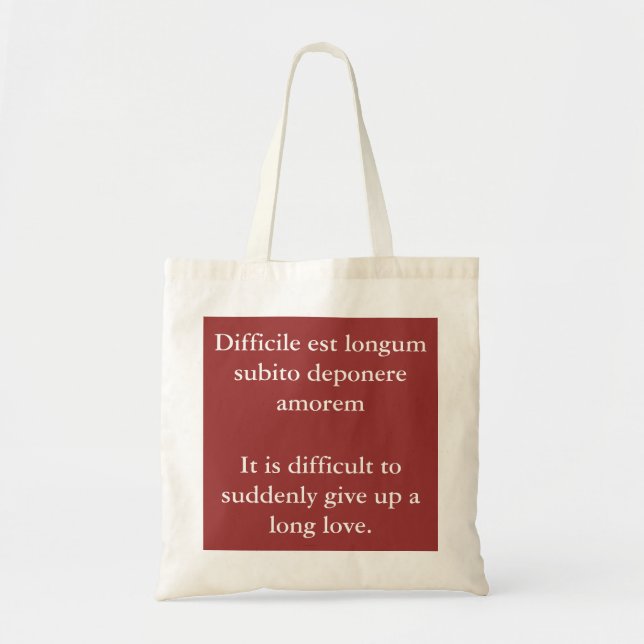 Tote Bag Difficile d'abandonner l'amour long - Citation de  (Devant)