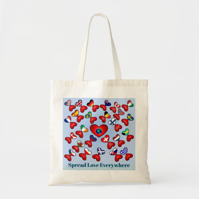 Tote Bag Diffuser L'Amour Partout Différentes Langues (Devant)