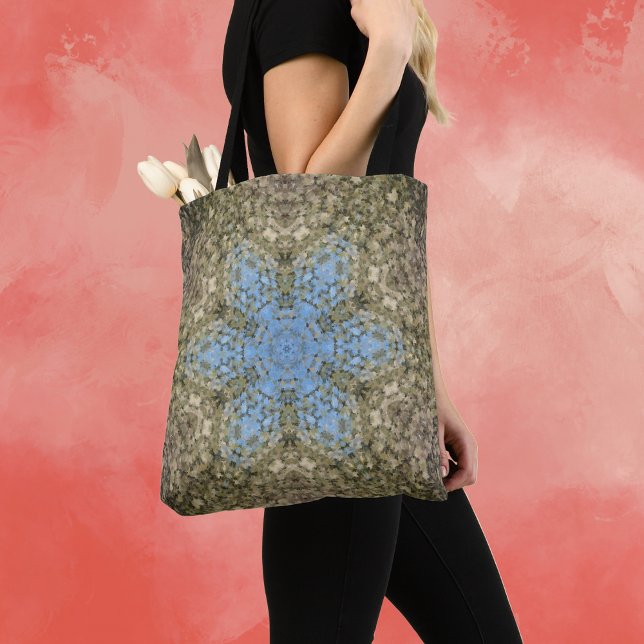 Tote Bag Digital Mandala jaune et bleu (Créateur téléchargé)