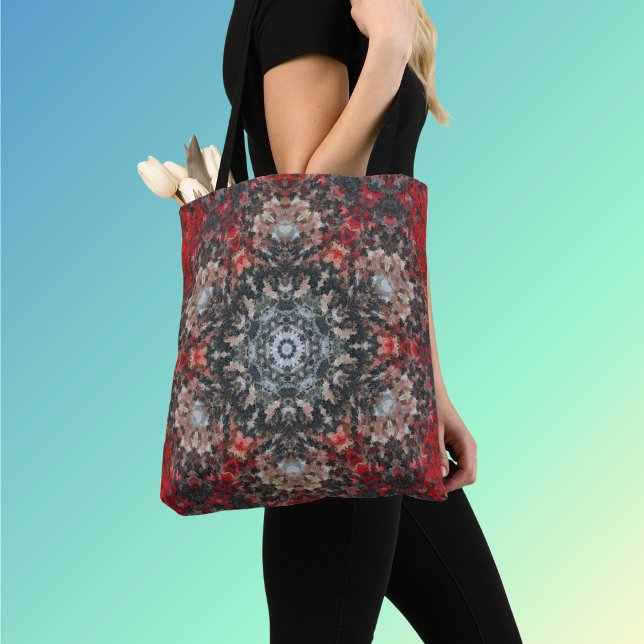 Tote Bag Digital Mandala rouge et blanc (Créateur téléchargé)