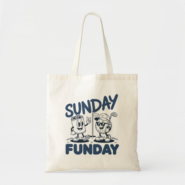 Tote Bag Dimanche Golf drôle Golf Golfers Rétro (Devant)