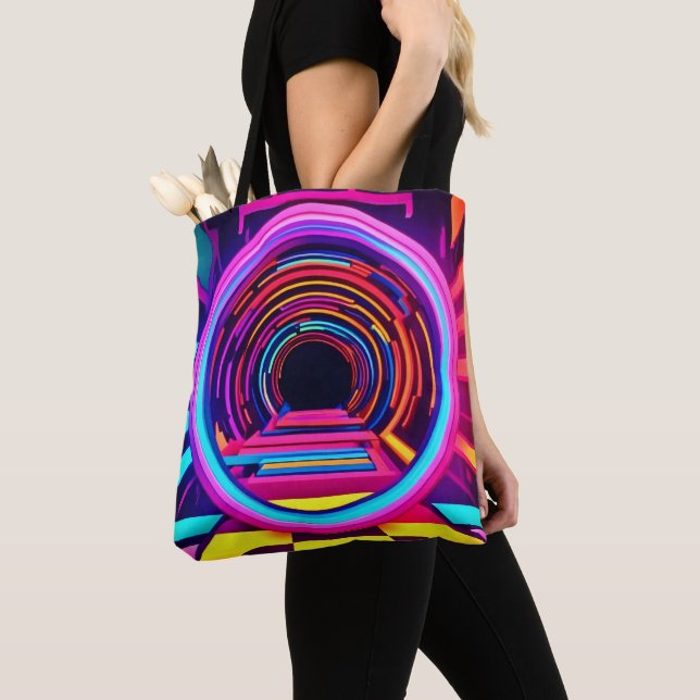 Tote Bag Dimensions du tunnel Neon (De près)