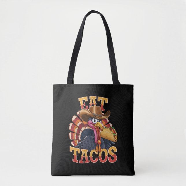 Tote Bag Dinde de Thanksgiving Manger des Tacos  Drôle Mexi (Devant)