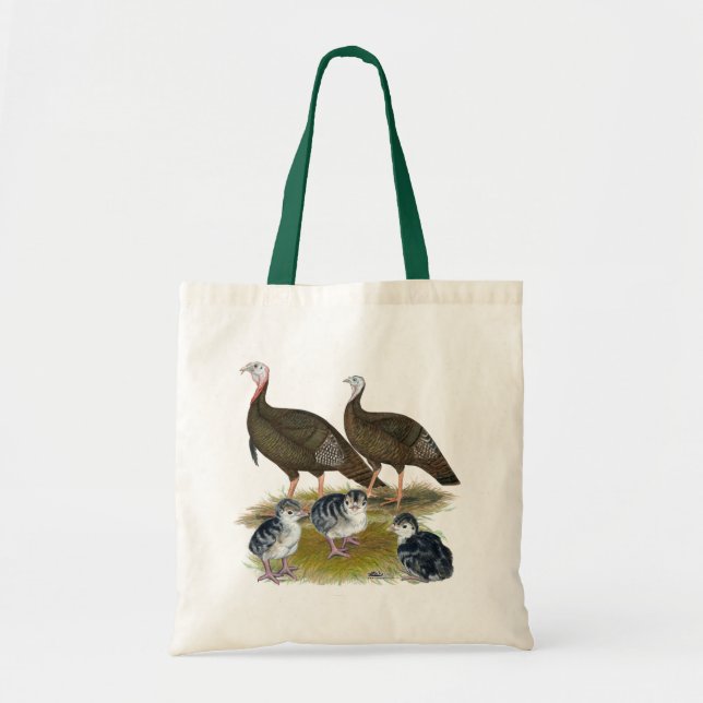 Tote Bag Dindes Famille Sauvage de l'Est (Devant)