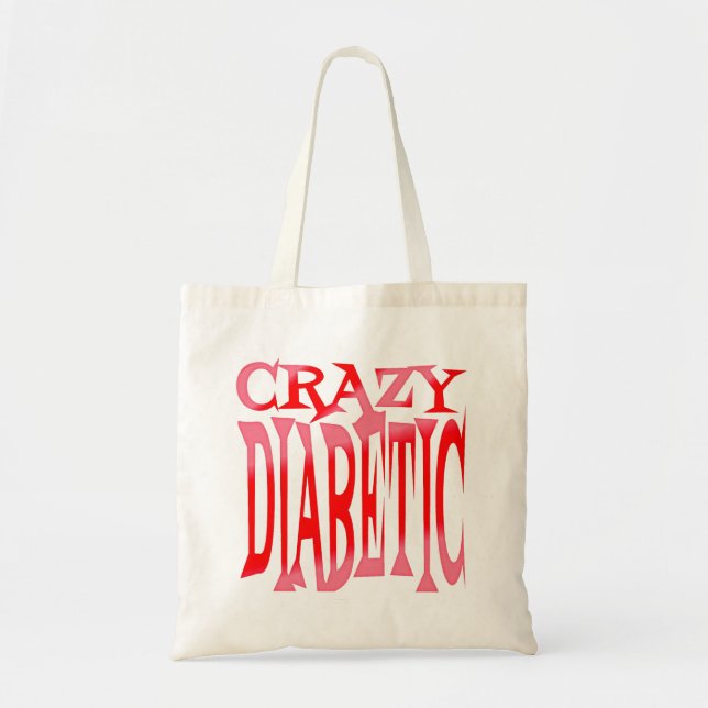 Tote Bag Dingue diabétique en rouge (Devant)