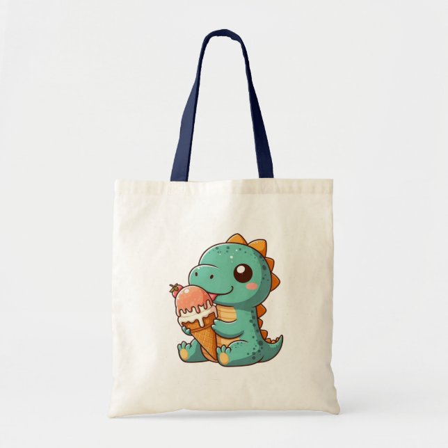 Tote Bag Dino mignonne de glace mangeur (Devant)