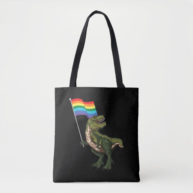 Tote Bag Dinosaur LGBT transgenre gay transgenre non binair (Devant)