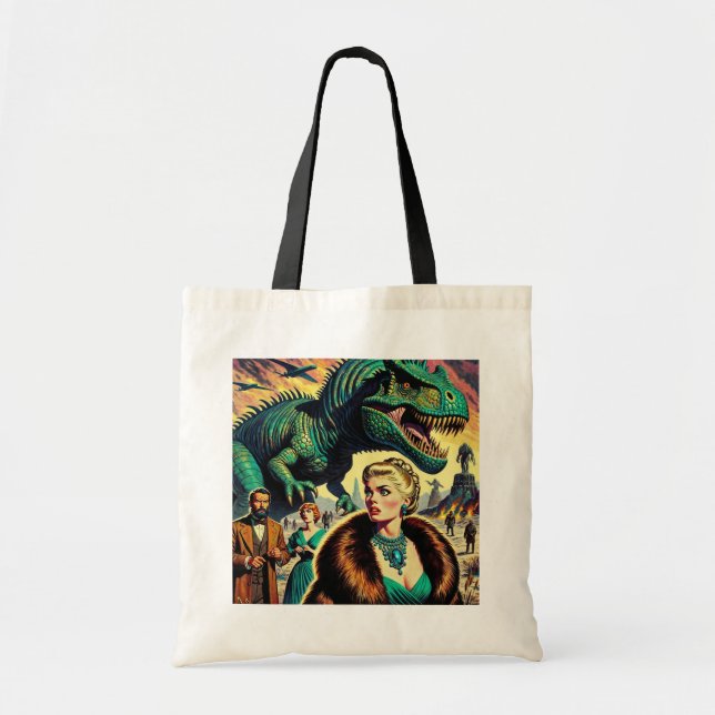 Tote Bag Dinosaure à la recherche du déjeuner! (Devant)