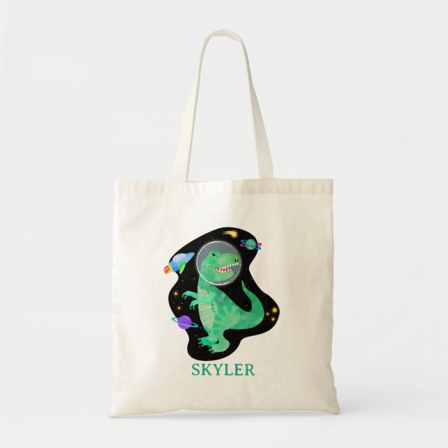 Tote Bag Dinosaure Astronaute Espace Extra-Atmosphérique  (Devant)