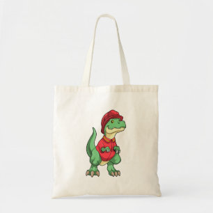 Tote Bag Dinosaure comme pompier avec casque d'incendie