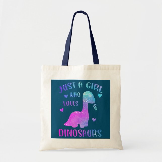 Tote Bag Dinosaure Juste une fille qui aime les dinosaures (Devant)