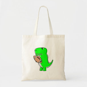 Tote Bag Dinosaure Vert Aime Le Football