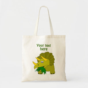 Tote Bag Dinosaure vert mignon de bande dessinée de