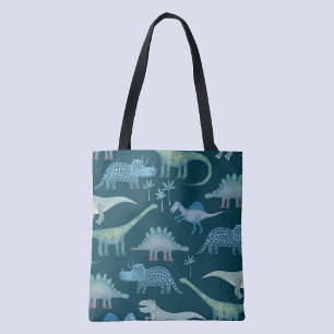 Tote Bag Dinosaures Vert foncé