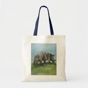 Tote Bag Dinosaures vintage, Centrosaurus paissant dans une