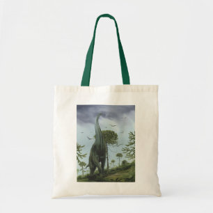 Tote Bag Dinosaures vintage, Sauroposeidon avec des oiseaux