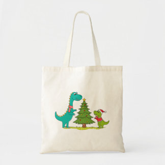 Tote Bag Dinosaurs Christmas