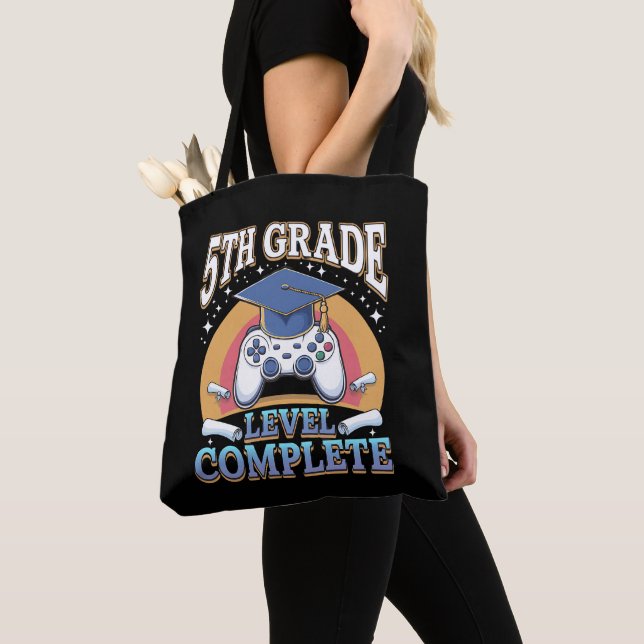 Tote Bag Diplômé de 5e année Niveau Complète Diplômé de jeu (De près)