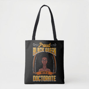 Tote Bag Diplôme de doctorat d'une femme noire fière