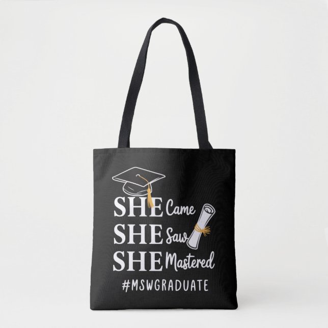 Tote Bag Diplôme de maîtrise MSW Master en travail social (Devant)