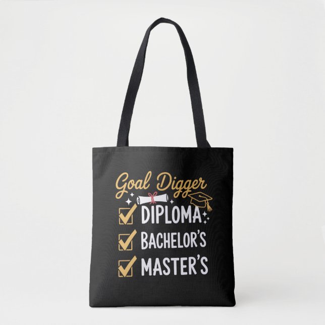Tote Bag Diplômé de Master Objectif Creusé a Réussi sa Prom (Devant)