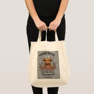Tote Bag Diplômée infirmière fière personnalisée Vache High