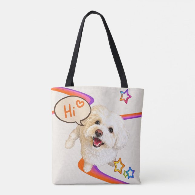 Tote Bag Dire simplement "Bonjour"  (Dos)