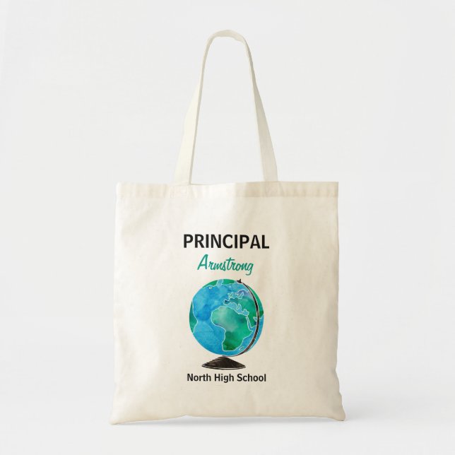 Tote Bag Directeur personnalisé par globe d'aquarelle (Devant)