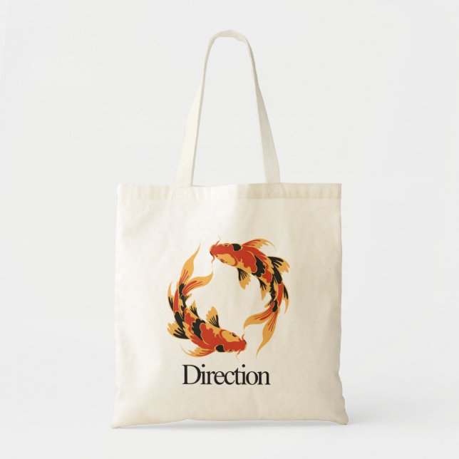Tote Bag Direction – Carpe Symbolique de Koi Intemporel de  (Devant)