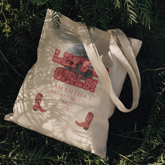 Tote Bag Disco Cowgirl Fête de Filles Enterrement de Vie de (Disco Bachelorette Party Lets Go Girls Tote Bag)