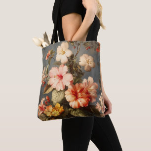 Tote Bag Disposition florale vintage vibrante