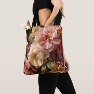 Tote Bag Disposition Vintage Pivoine de Printemps Vibrant