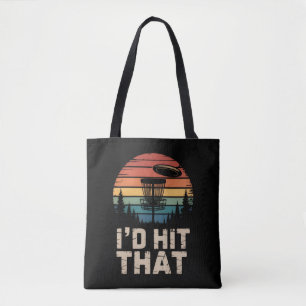 Tote Bag Disque de golf volant vintage je frapperais ce gol