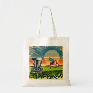 Tote Bag Disque Drapeau vintage Américain Golf Vintage Sun
