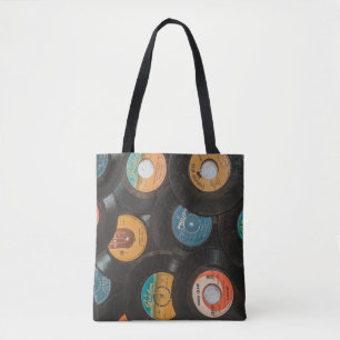 Tote Bag Disques Classiques Vinyle Noir