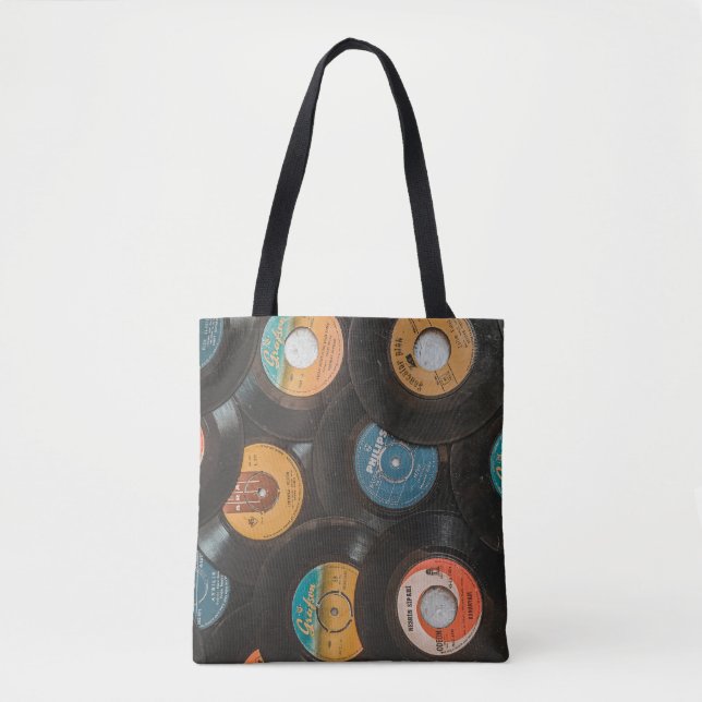Tote Bag Disques Classiques Vinyle Noir (Devant)