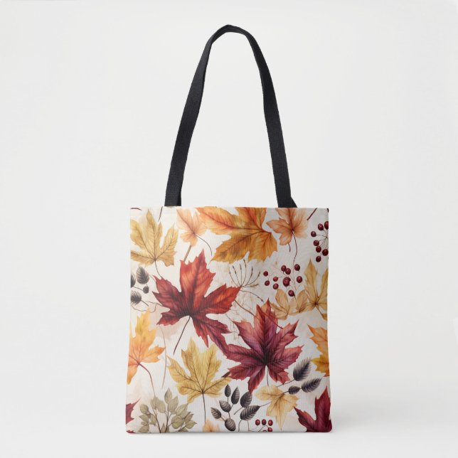 Tote Bag Dites-le avec les feuilles d'automne 3 - (Devant)