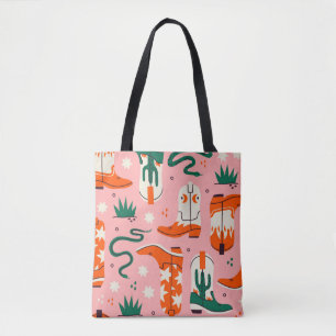 Tote Bag Divers motif bottes de cowboy