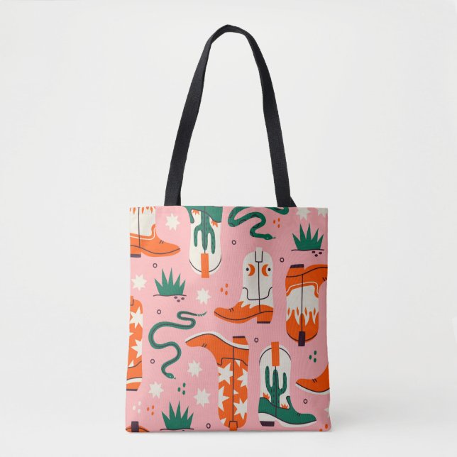 Tote Bag Divers motif bottes de cowboy (Devant)