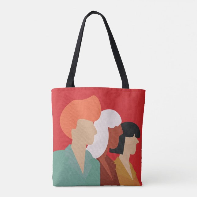 Tote Bag Diversité des femmes - Moderne du milieu du siècle (Dos)